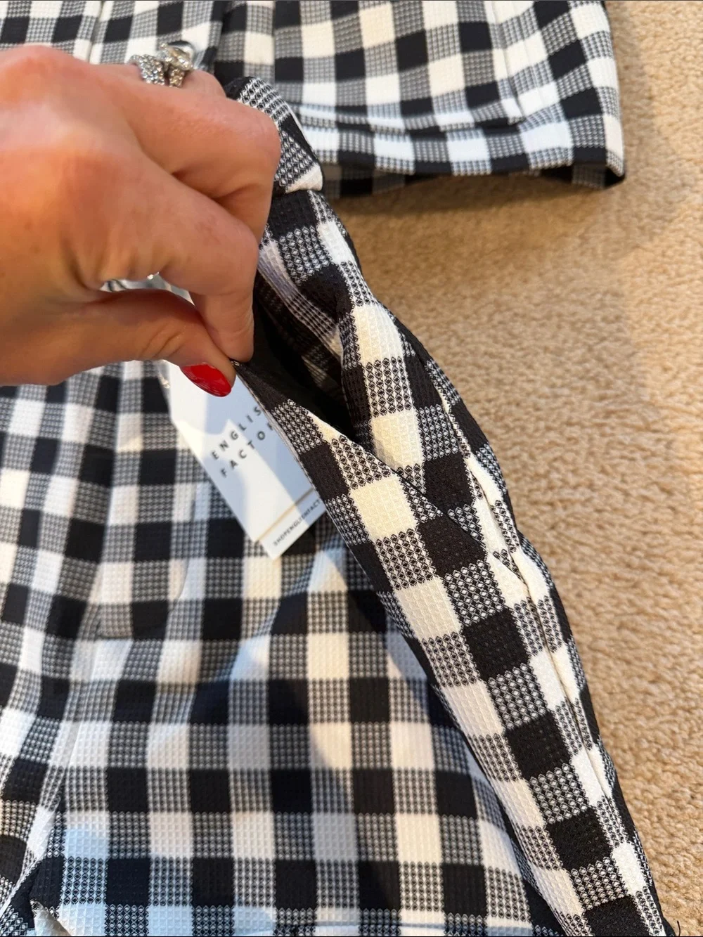 English Factory Black & White Gingham Short Set